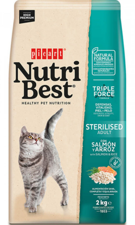 Picart Nutribest Premium Gato - Esterilizado Salmão E Arroz