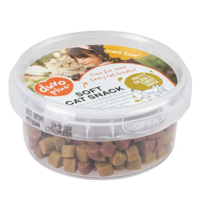 Duvo+ Soft Snack de Peru e Salmão para Gatos
