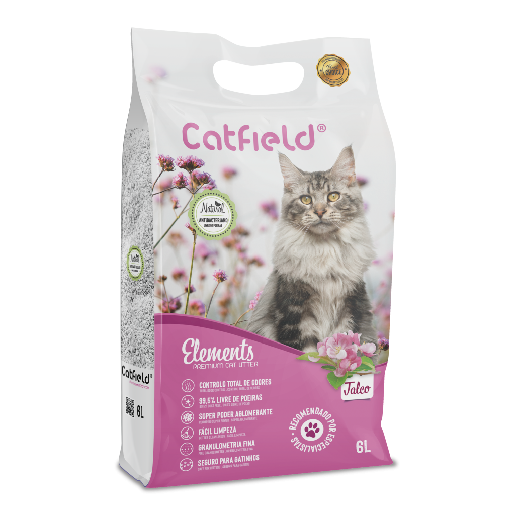 Areia Aglomerante para Gato Catfield Elements Talc Special Edition – Bentonite Branca com Aroma Suave