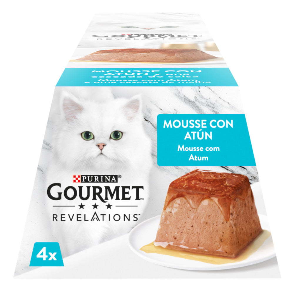 Ração húmida para Gatos Gourmet Revelations Mousse Atum e uma Cascata de Molho | 4 x 57 g