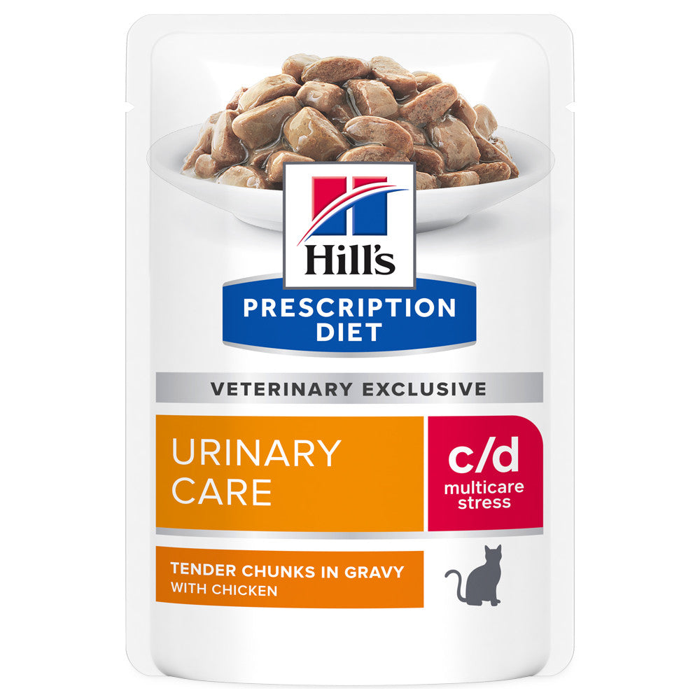 Hill's PD Urinary Care c/d Multicare Stress - Alimento em molho para gato para suporte da saúde urinária - Frango 85g