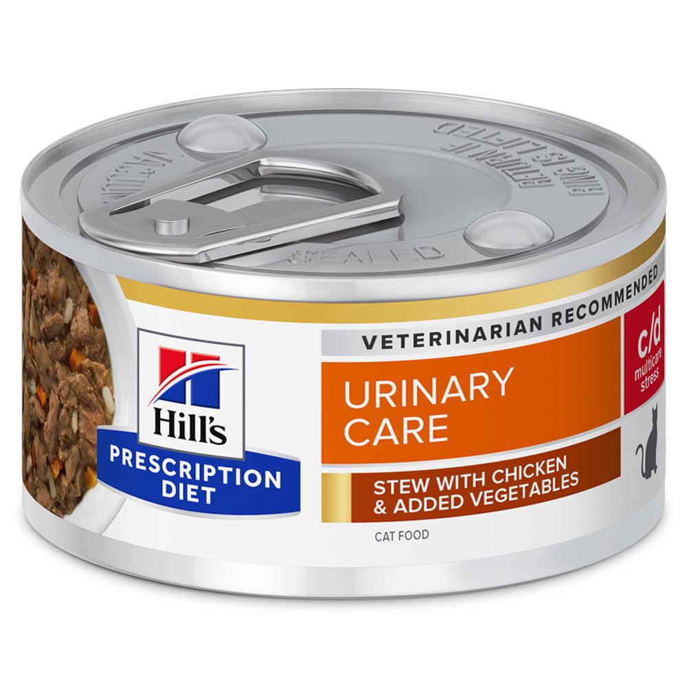 Hill's PD Urinary Care c/d Multicare Stress - Alimento em patê para gato para suporte da saúde urinária - Frango e legumes 82g