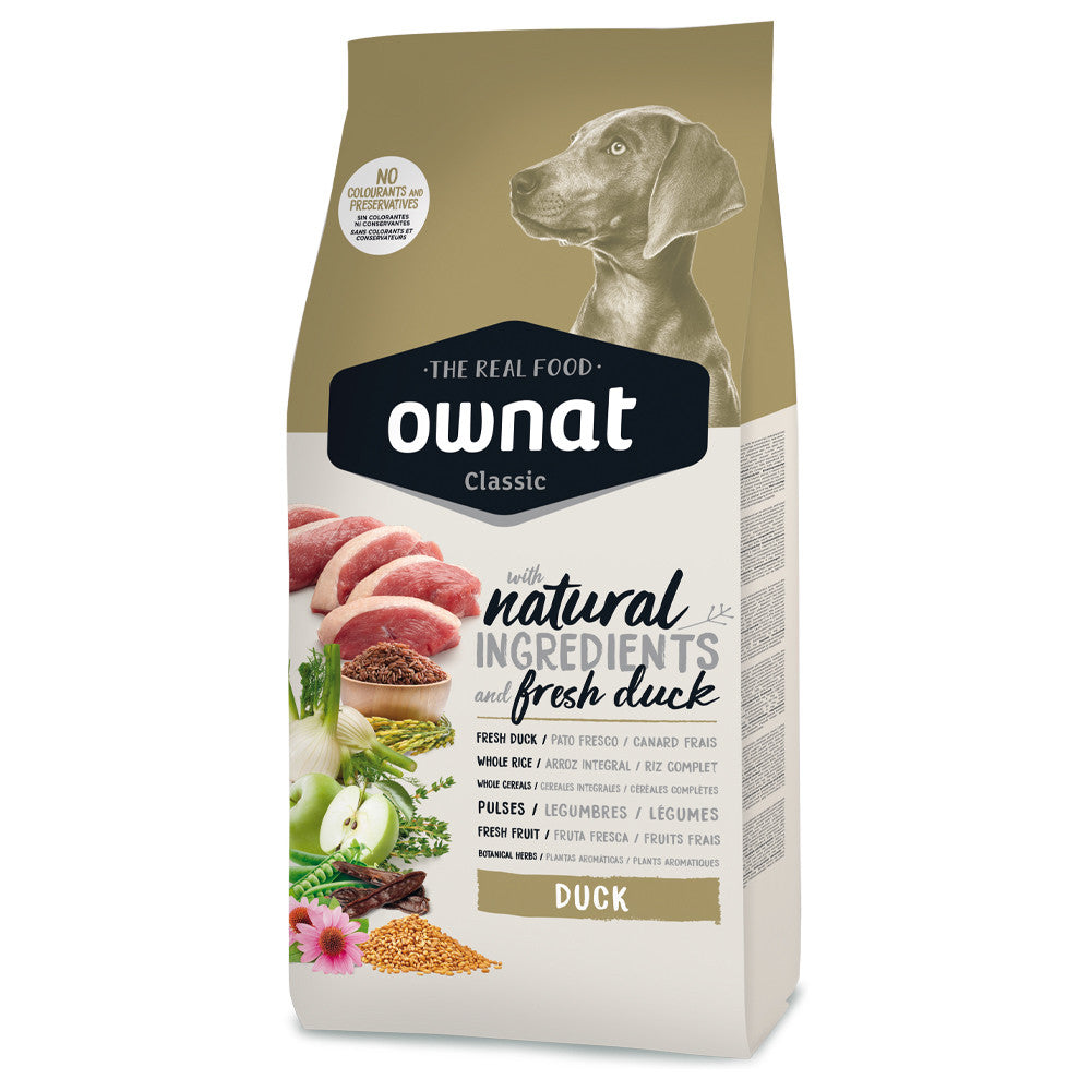 OWNAT Classic Duck - Ração seca para cão adulto - Pato