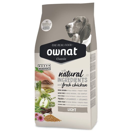 OWNAT Classic Light - Ração seca para cão adulto para manutenção do peso - Frango