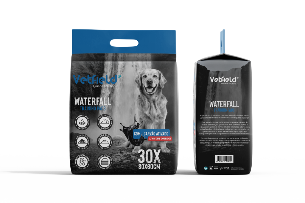 Resguardos Absorventes para Treino Vetfield Waterfall 80x60 cm – Pack 30 Unidades