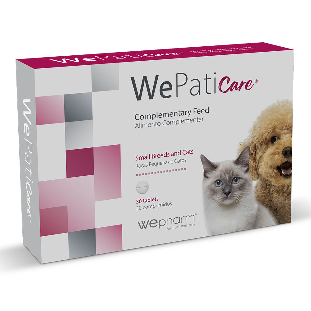 WePatiCare - Suplemento hepático para cães pequenos e gatos - WePharm 30 Comprimidos