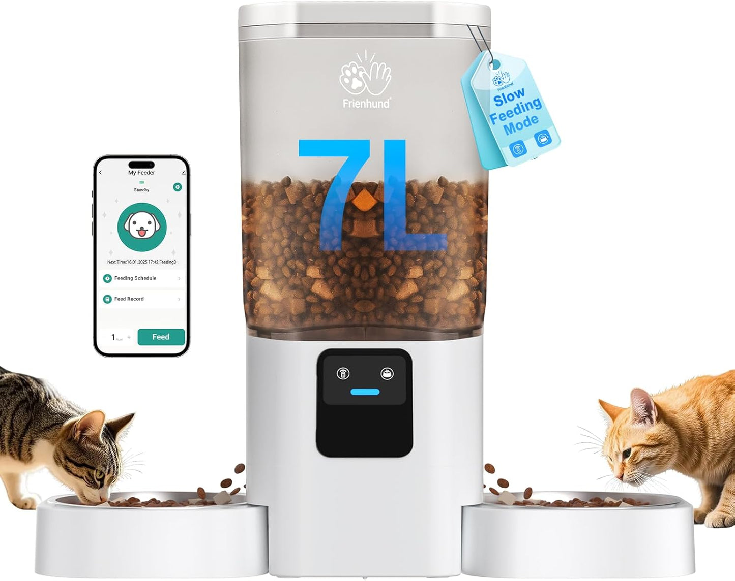Alimentador gato/cão automático com App Controlo: 5G WiFi