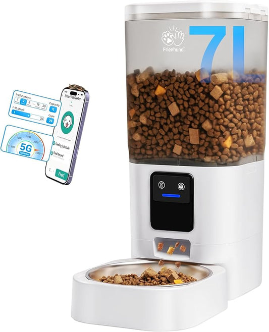 Alimentador gato/cão automático com App Controlo: 5G WiFi