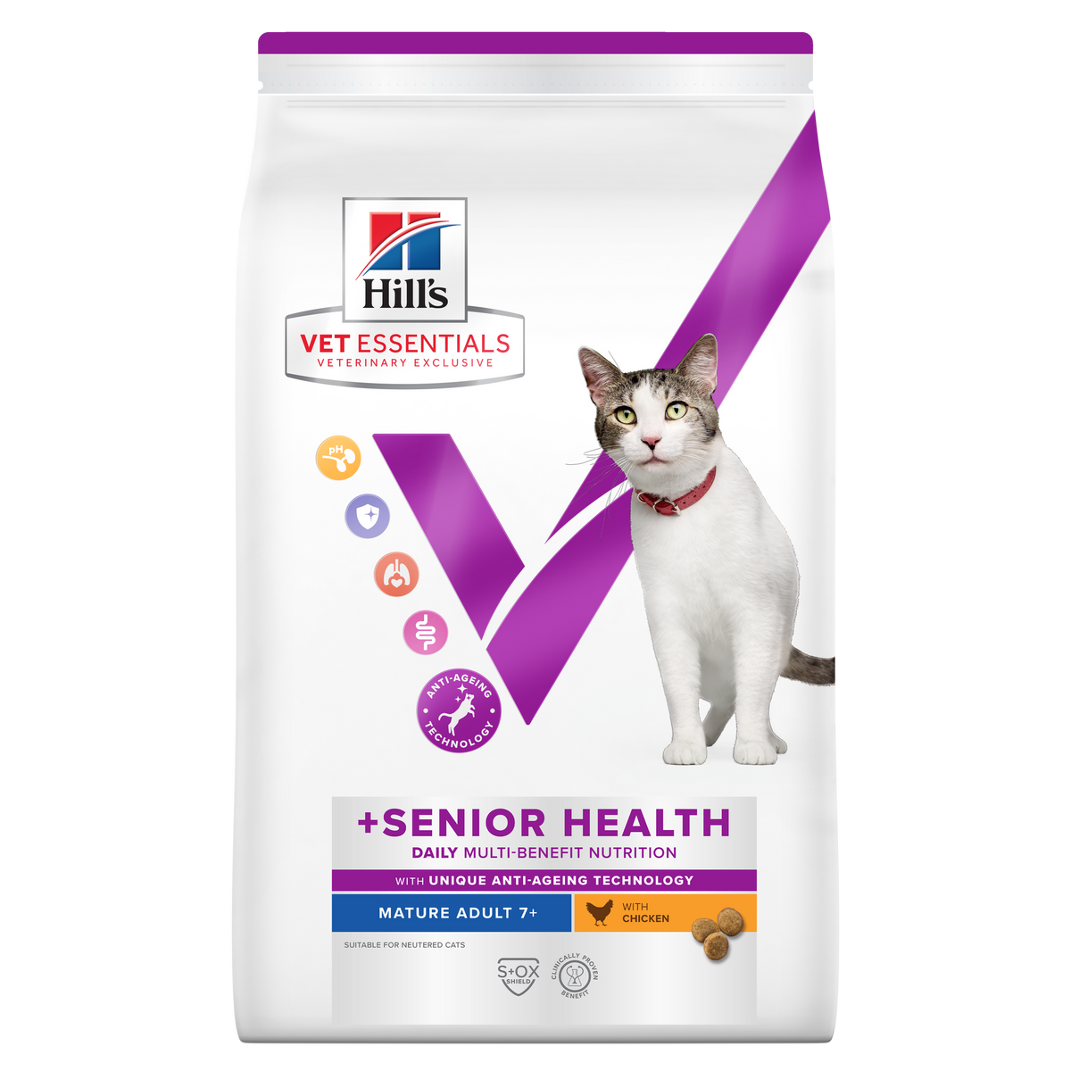 Multi-Benefit +Senior Health alimento seco para gato adulto maturo 7+