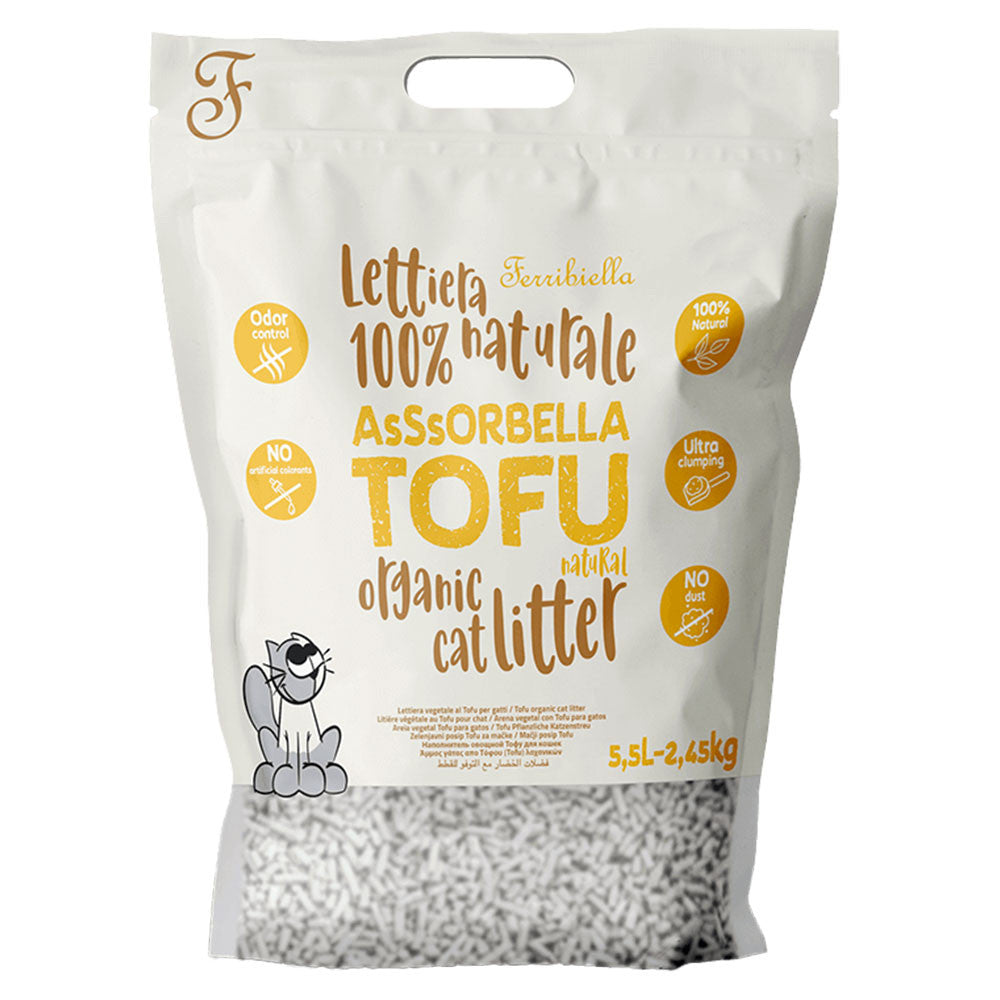 Areia aglomerante de Tofu para gatos - Ferribiella 5.5L