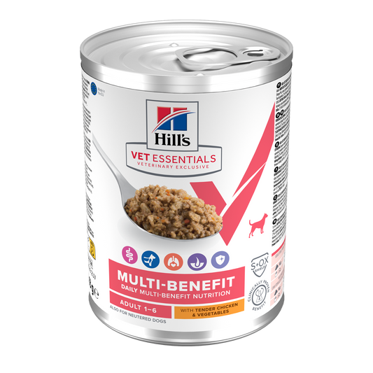 HILLS Canine VetEssentials Multi-Benefit Mature Adult & Senior Chicken (lata) 363g