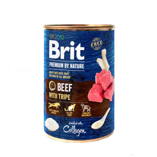 Patê Húmido para Cão Brit Premium by Nature Vitela com Tripa – Alimentação Completa 400g