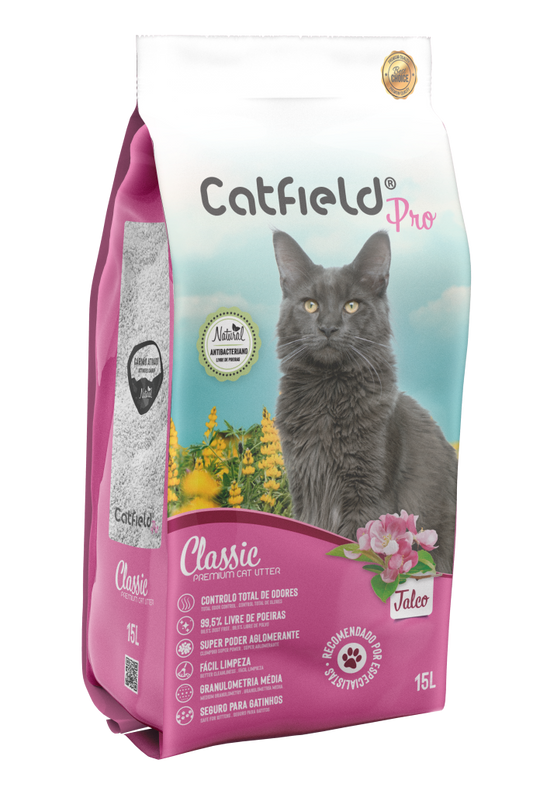 Areia Aglomerante para Gato Catfield Classic Talco – Bentonite Branca com Aroma Suave