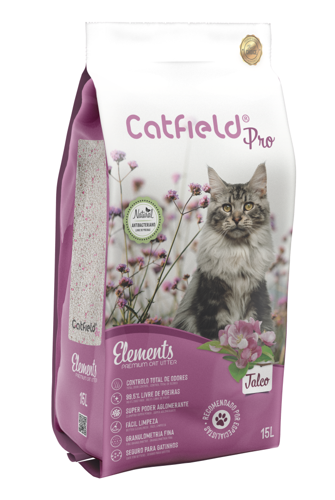 Areia Aglomerante para Gato Catfield Elements Talc Special Edition – Bentonite Branca com Aroma Suave