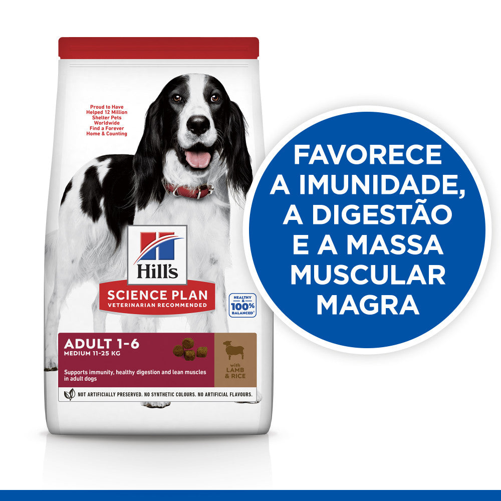Hill's Adult Medium - Ração seca para cão de porte médio - Borrego e Arroz