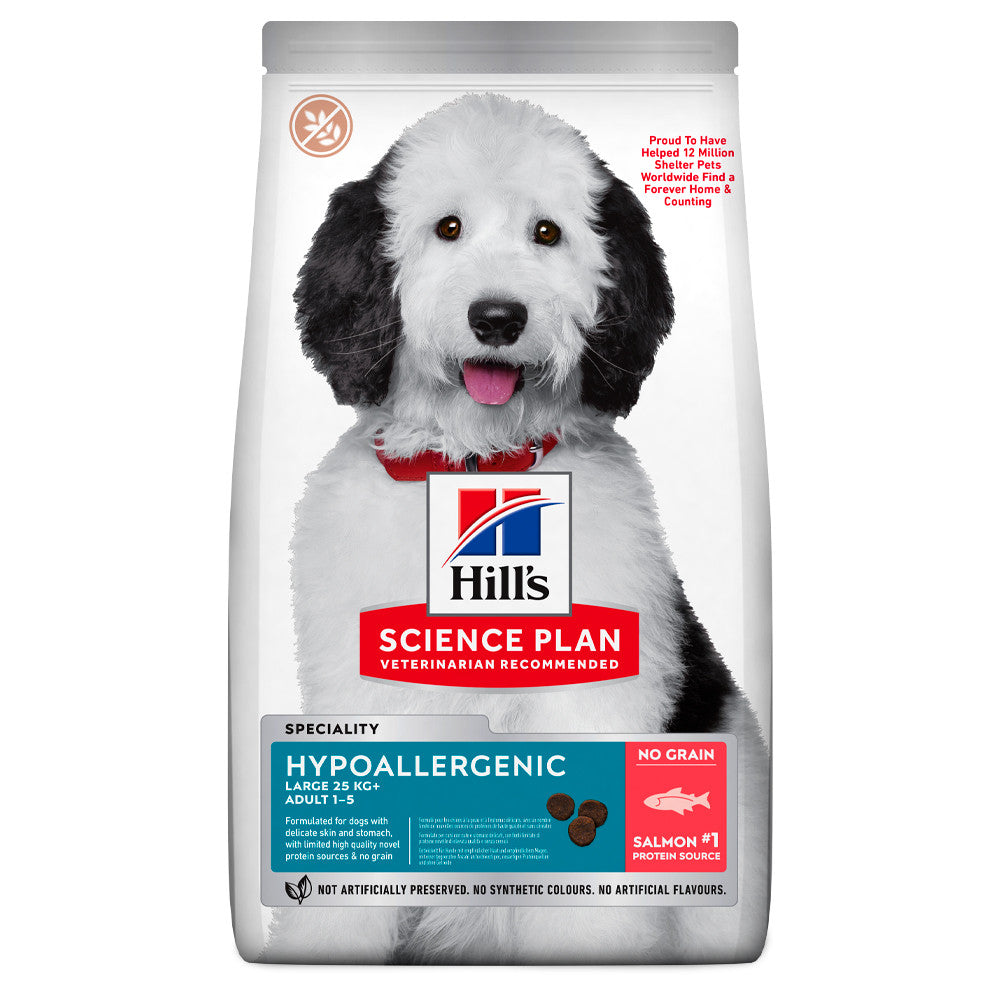 Hill's Hypoallergenic Large Adult - Ração seca para cão de porte grande com alergias - Salmão  14Kg