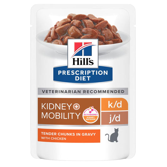 Hill's PD Kidney + Mobility k/d j/d - Alimento em molho para gato para a saúde renal e articular 85g