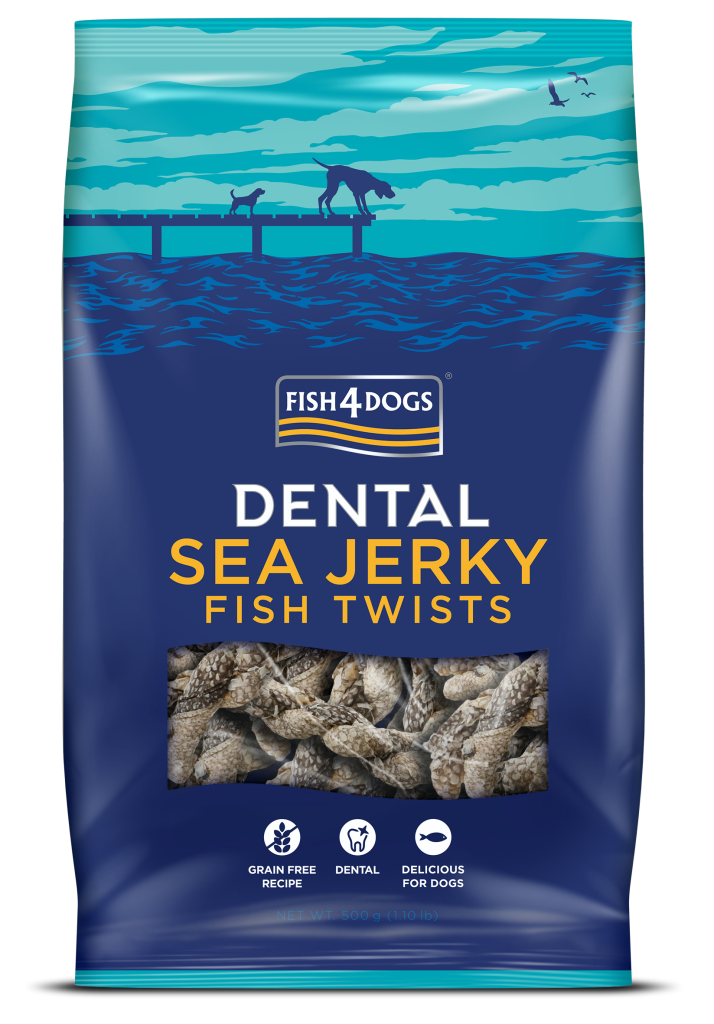 Snack Dental Fish4Dogs Sea Jerky Fish Twists – Torcidos de Peixe Naturais para Cães 115g