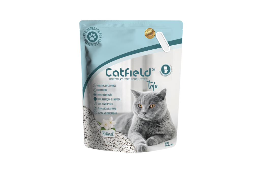 Areia para Gato Catfield Tofu Premium – Natural, Aglomerante e Biodegradável