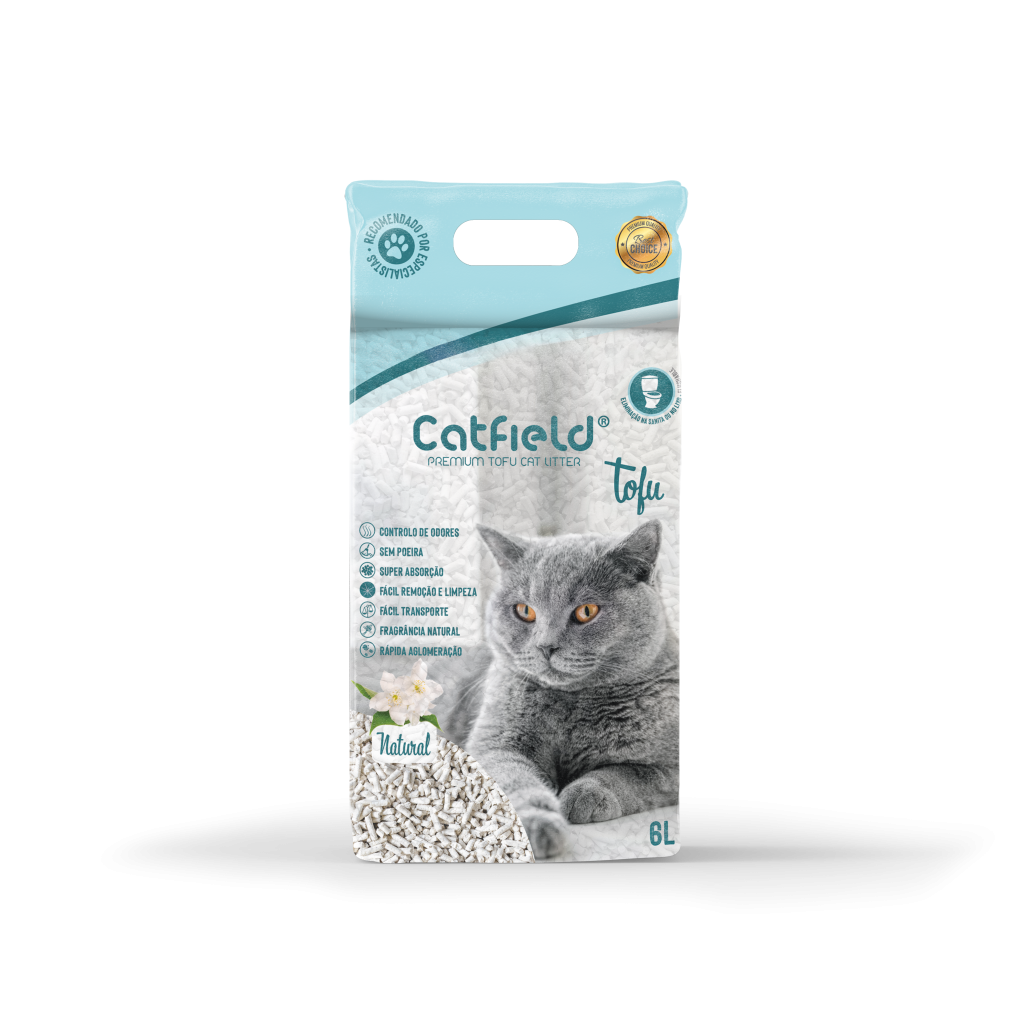 Areia para Gato Catfield Tofu Premium – Natural, Aglomerante e Biodegradável