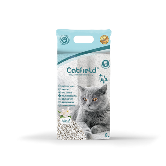 Areia para Gato Catfield Tofu Premium – Natural, Aglomerante e Biodegradável