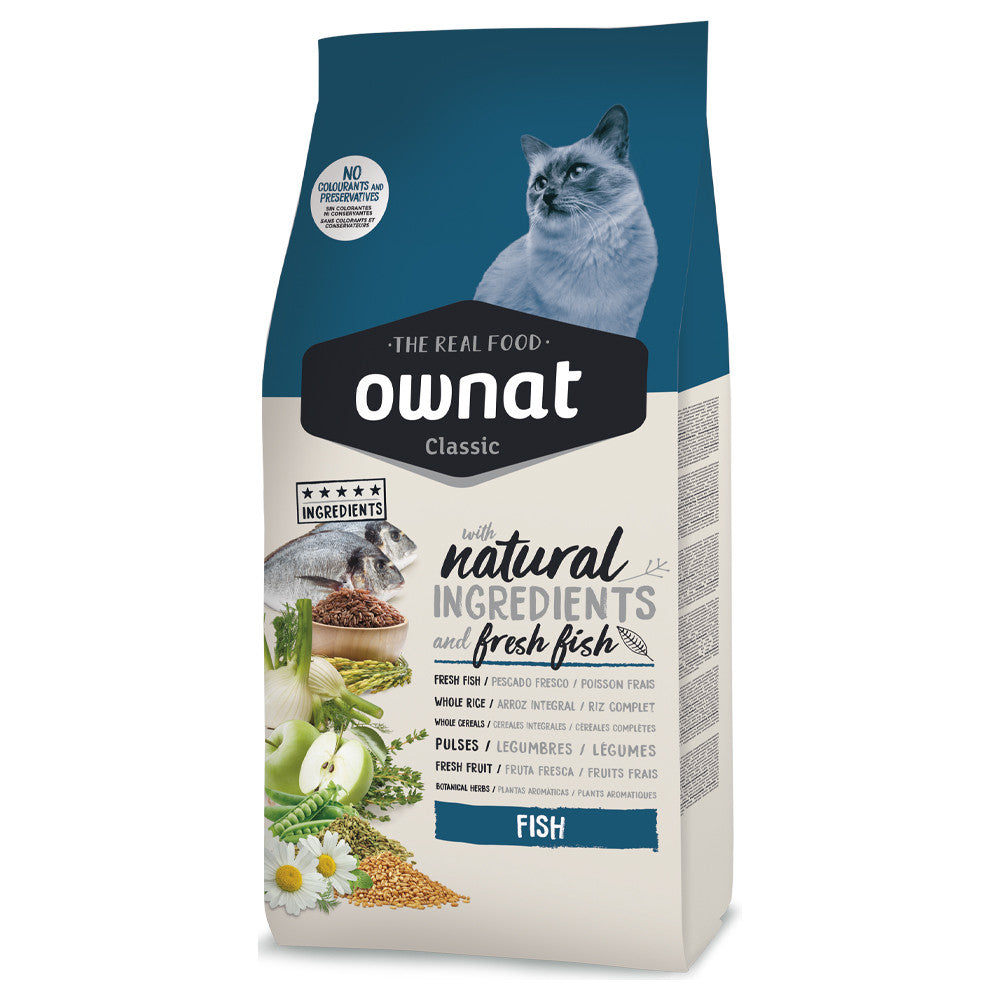 OWNAT Classic Fish - Ração seca para gato adulto - Peixe