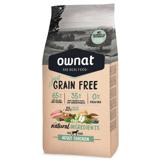 Ownat Just Grain Free - Ração seca para cão adulto - Frango