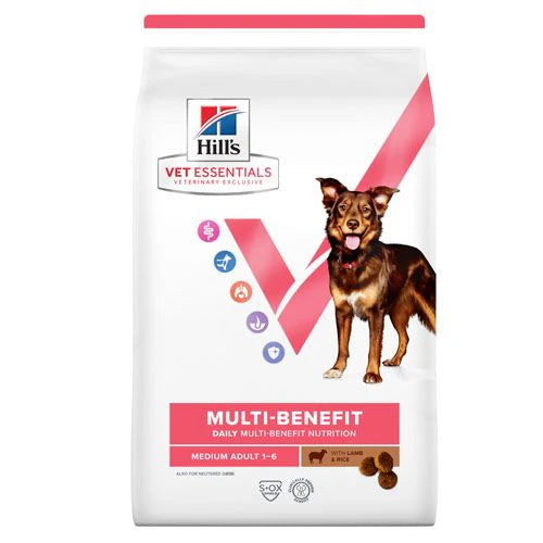 Hills VE Canine Adult Multi-Benefit Raças Medias Borrego e Arroz
