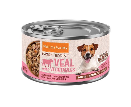Patê Húmido para Cão Nature’s Variety Mini Vitela & Vegetais – Alimentação Completa em Lata 200g