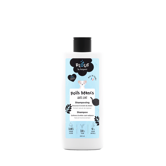 Champô para Cães de Pelo Branco PLOUF White Coat – Realce de Cor e Brilho | 200 ml