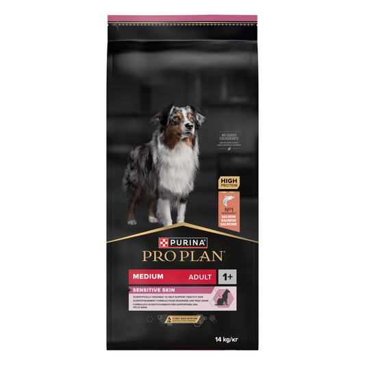 Pro Plan Sensitive Skin Medium - Ração seca para cão adulto médio com pele sensível - Salmão