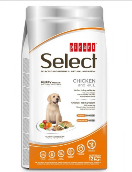 Picart Select Cão Puppy Medium - Frango E Arroz