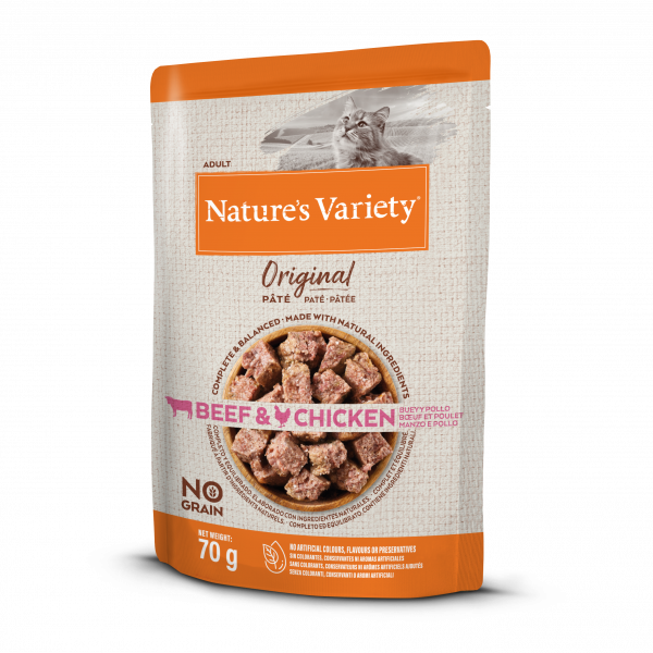 Nature's Variety Original No Grain Patê Gato Adulto - Vaca E Frango 70g