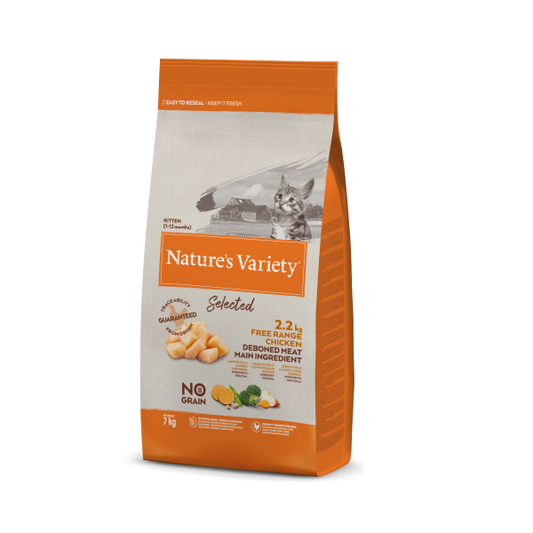 Nature's Variety Selected Sem Cereais Kitten - Frango 7Kg