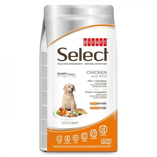 Picart Select Cão Puppy Medium - Frango E Arroz