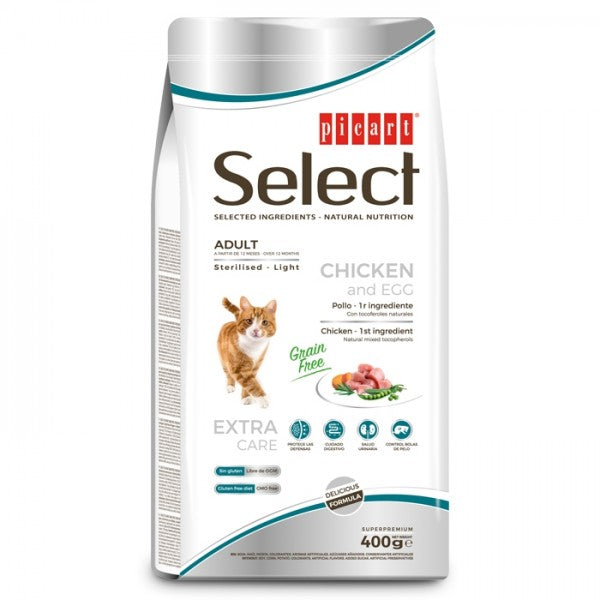 Picart Select Sterilised/Light Grain Free Gato Adulto - Frango E Ovo