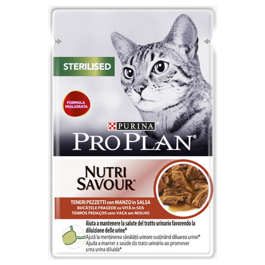 Pro Plan Nutrisavour Sterilised Gato Adulto Carne De Vaca 85gr